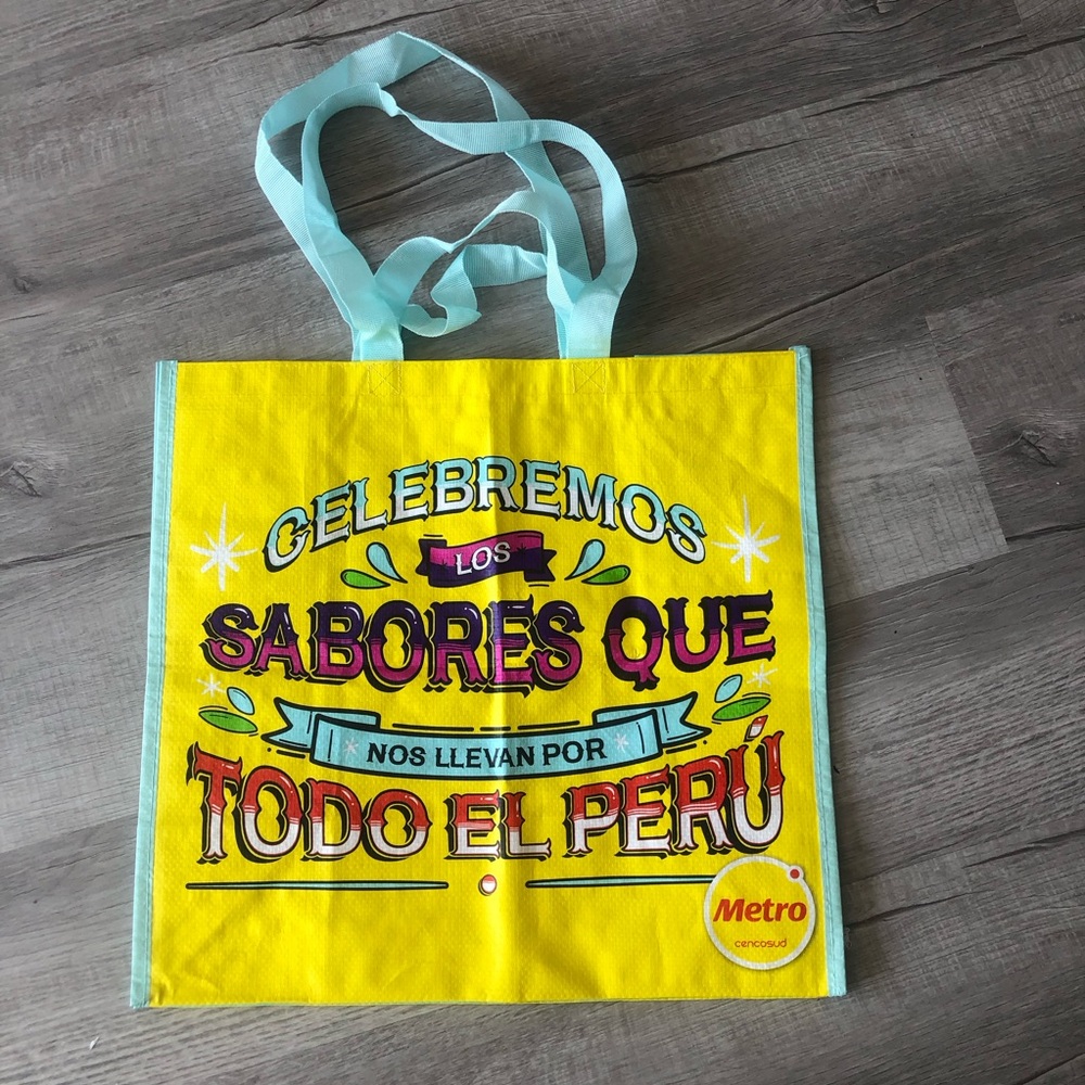 Cencosud Metro Yellow Reusable Shopper Tote Bag